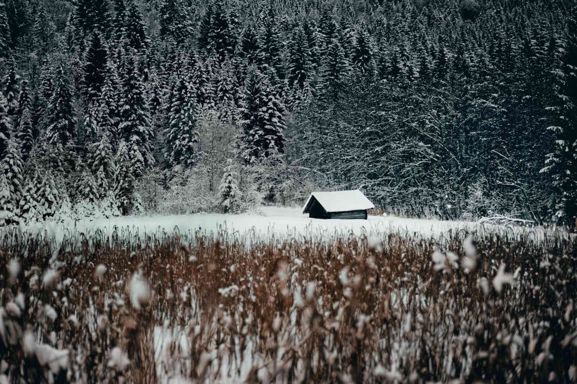 Der Barmsee in Krün im Winter.