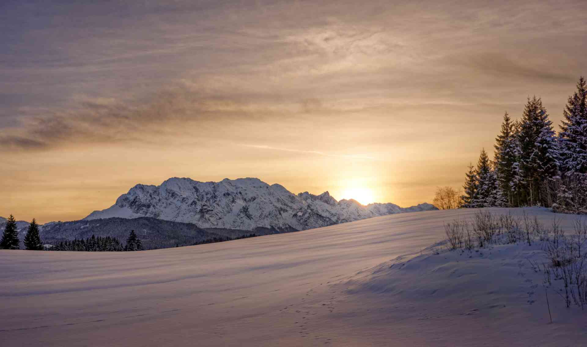 Die Alpspitze im Winter.