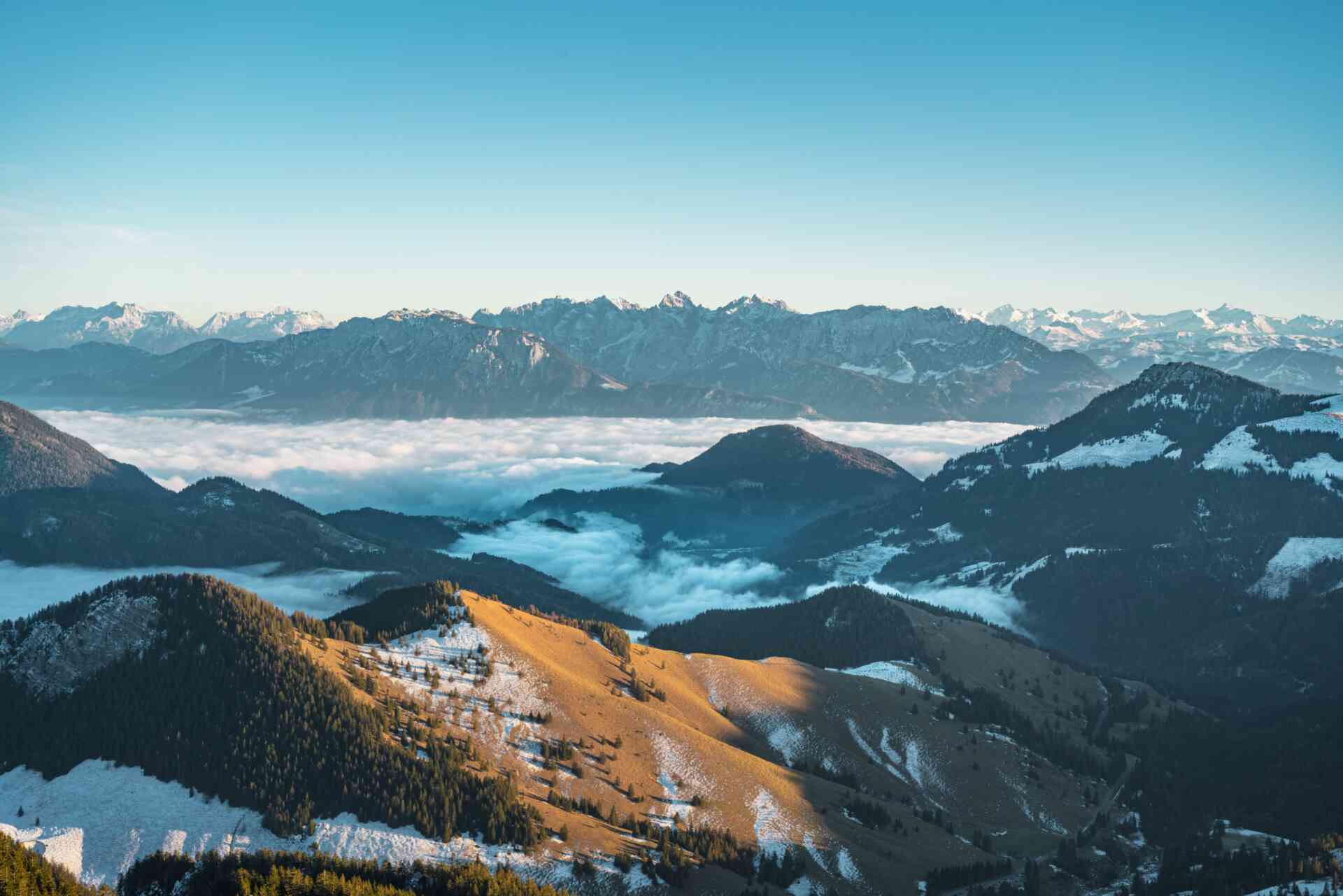 Panorama einer Winterlandschaft.